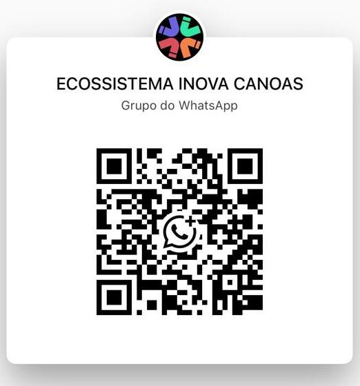 QR code para entrar no grupo do WhatsApp do Ecossistema Inova Canoas